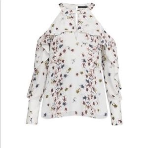 NWT BCBGMAXAZRIA Women Celestine Ruffle Top